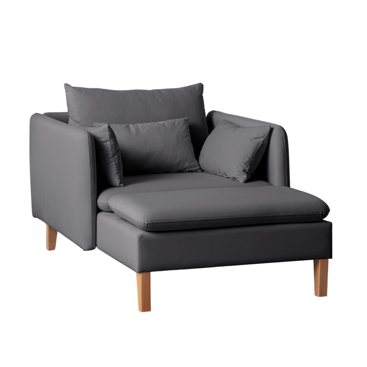 Chairs Fotoliu gri antracit din textil Flexy Velvet The Home Collection