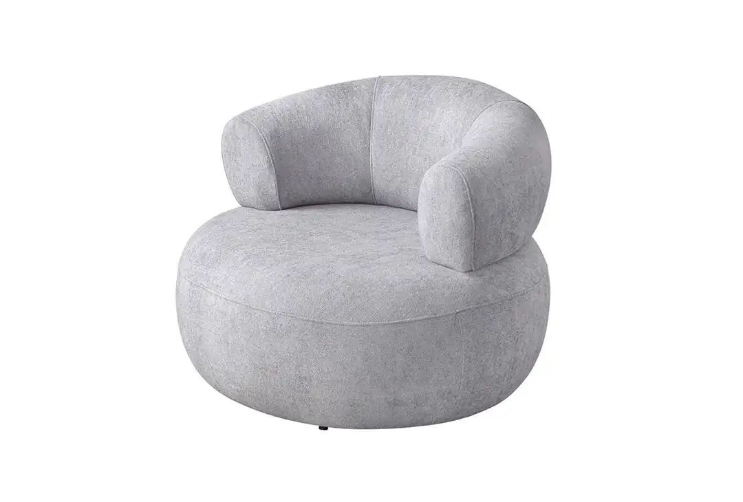 Chairs Fotoliu gri din textil Roma The Home Collection