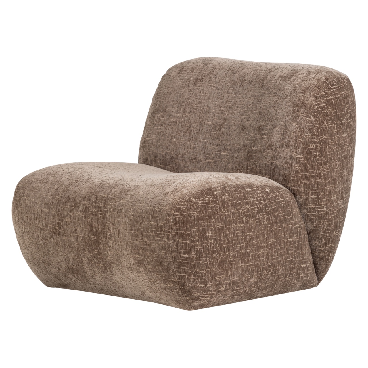 Chairs Fotoliu maro deschis din catifea Nomu Woood