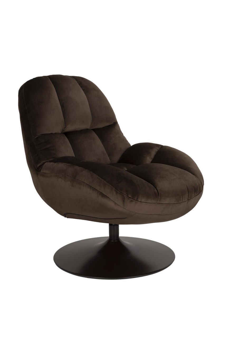 Chairs Fotoliu rotativ maro din textil Beefy The Home Collection