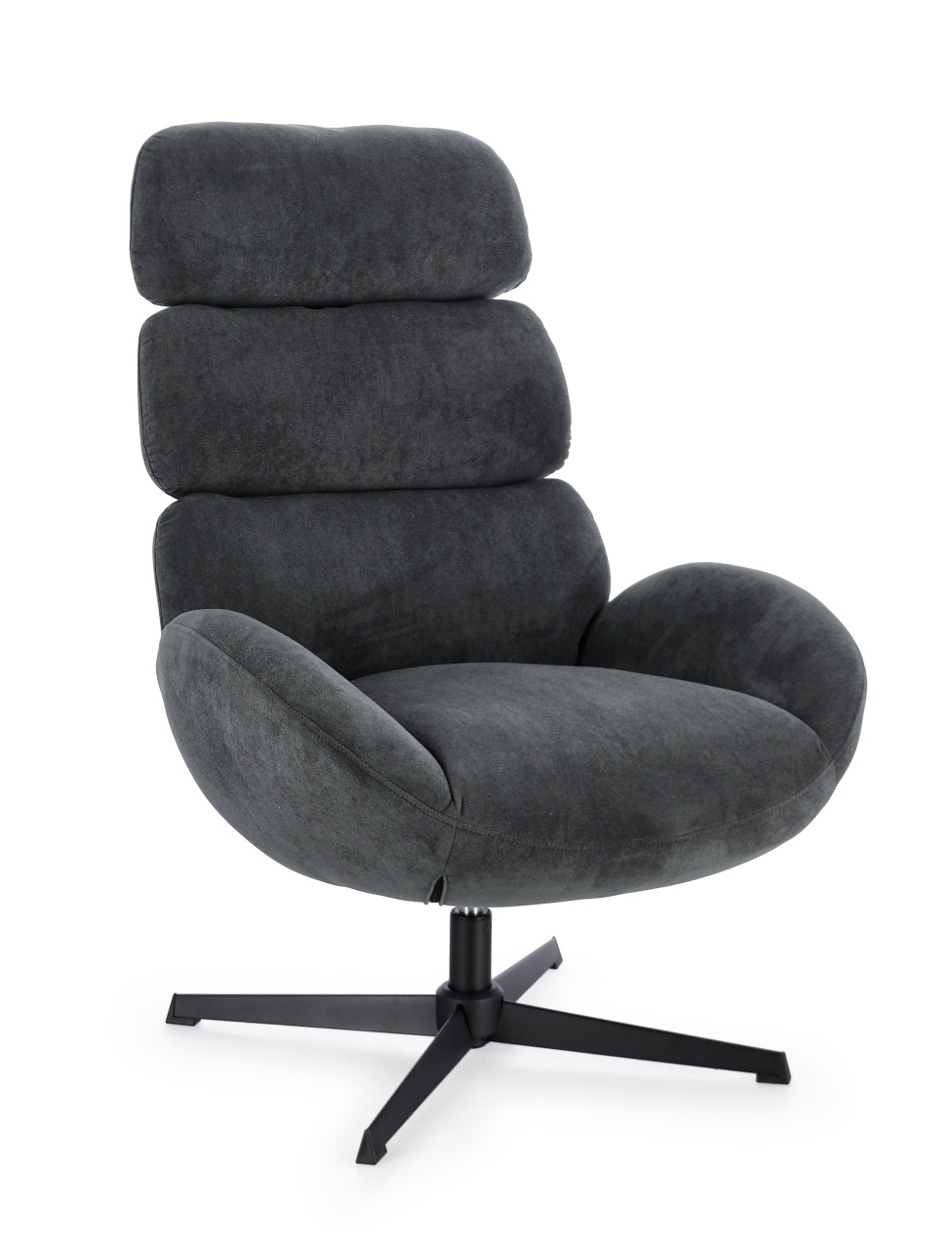 Chairs Fotoliu rotativ negru din textil Violante Bizzotto