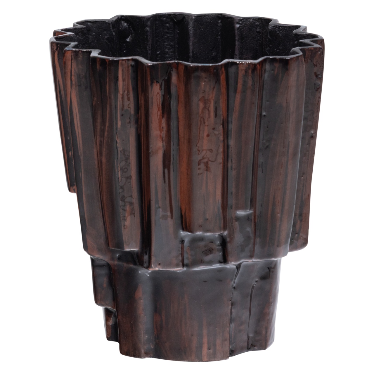 Pots & Planters Ghiveci maro din metal 19x22 cm Drava Woood