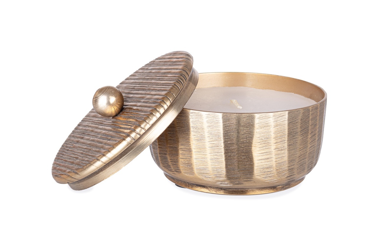 Candles Lumanare cu suport aurie din metal 8 cm Reel Bizzotto