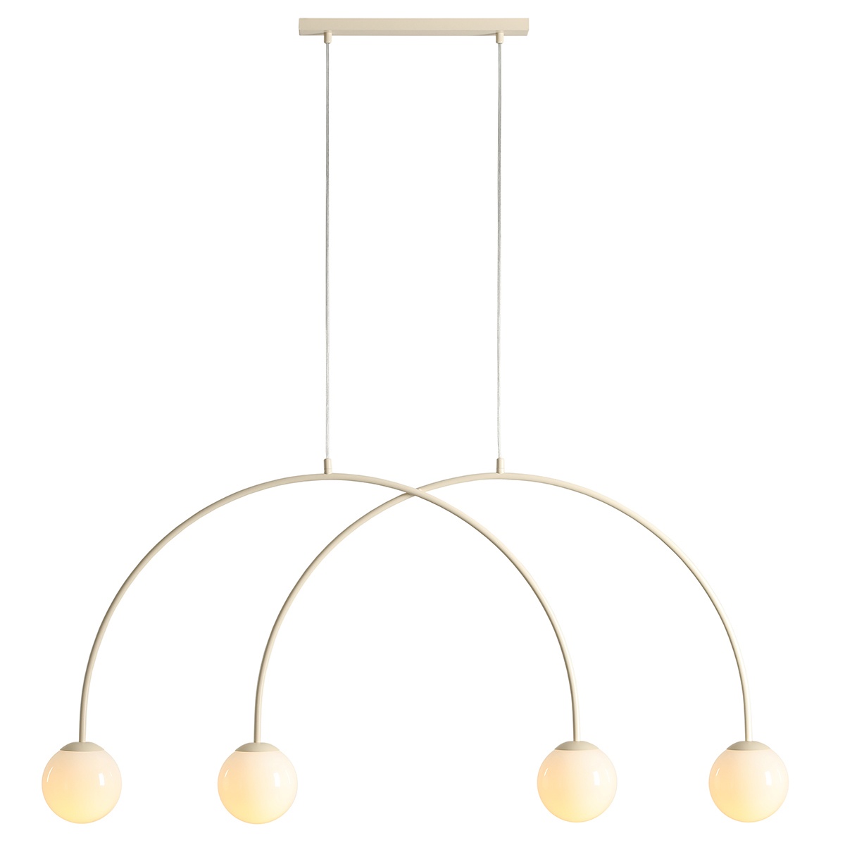 Quiet Object Lustra crem din metal cu 4 becuri Una S Quiet Object