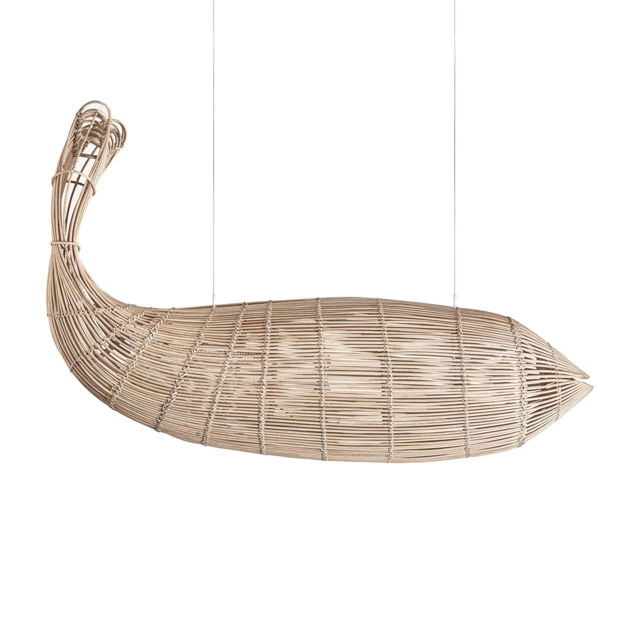 Lighting Fixtures Lustra maro din ratan cu 3 becuri Fish Vical Home