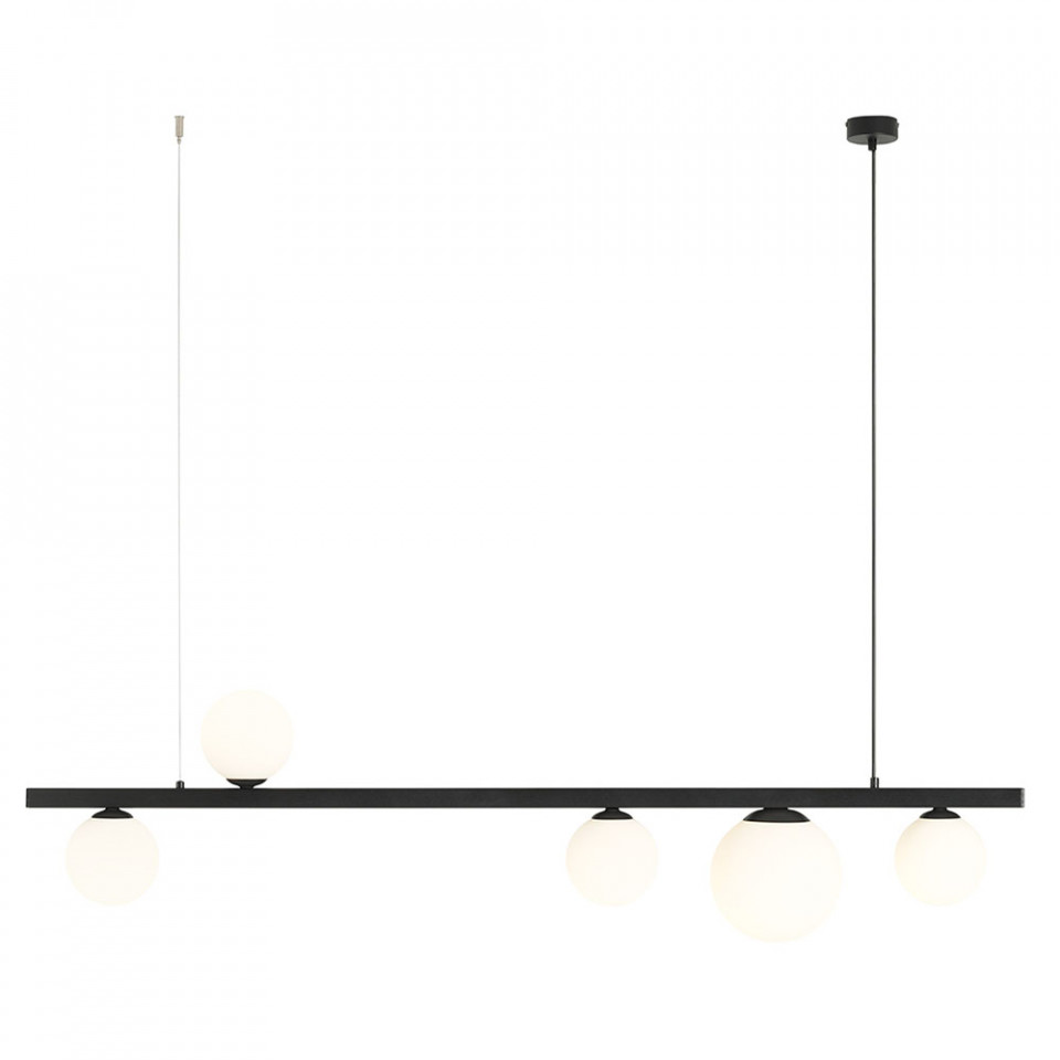 Quiet Object Lustra neagra/alba din sticla cu 5 becuri Garda Line Quiet Object
