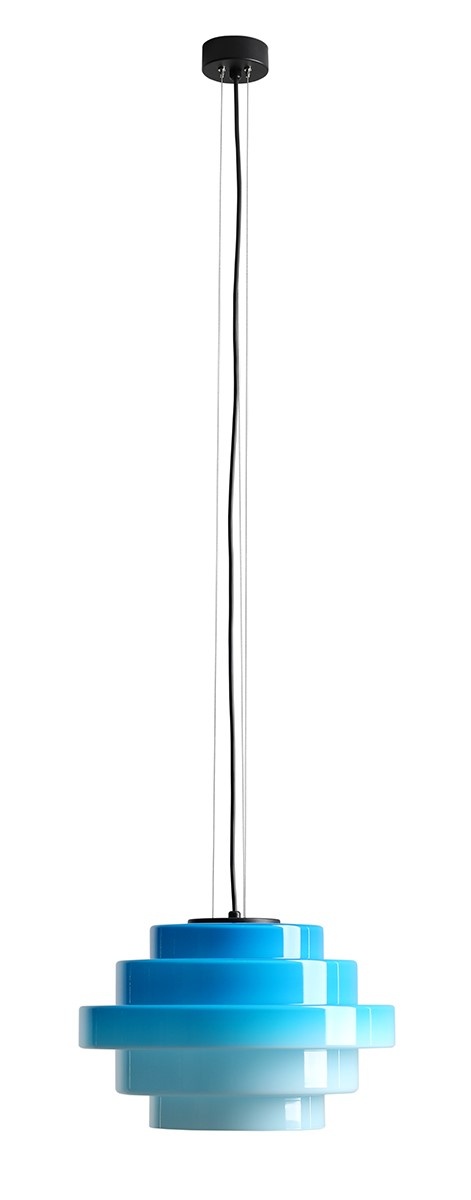 Lighting Fixtures Lustra neagra/albastra din metal Filo Aldex