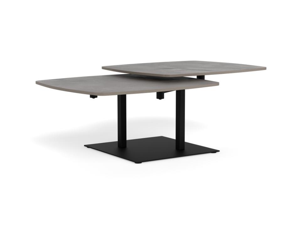 Coffee Tables Masa de cafea extensibila gri/neagra din metal 70x122 cm Carballo Actona Company