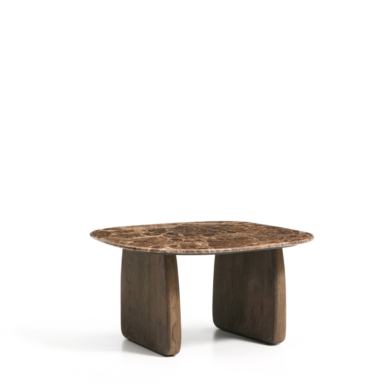 Accent Tables Masa de cafea maro/maro inchis din piatra 70x71 cm Pirita Kave Home