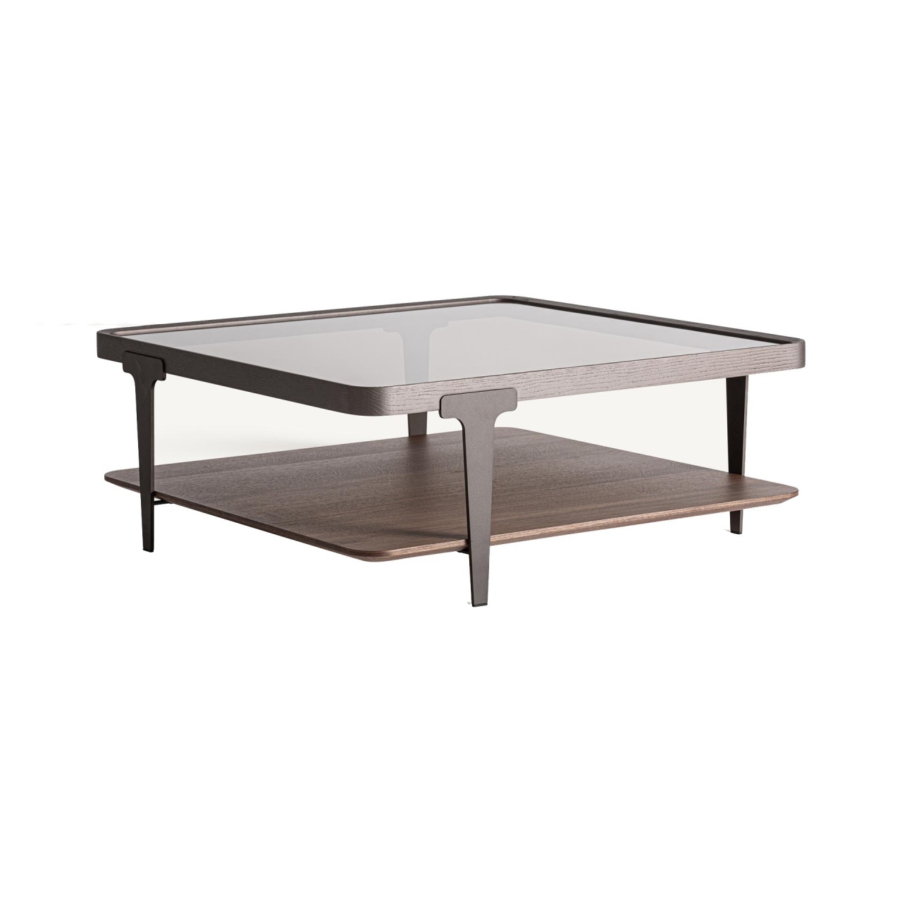 mașină de frezat lemn cu masa Masa de cafea maro/neagra din lemn 100x100 cm Gehofen Vical Home