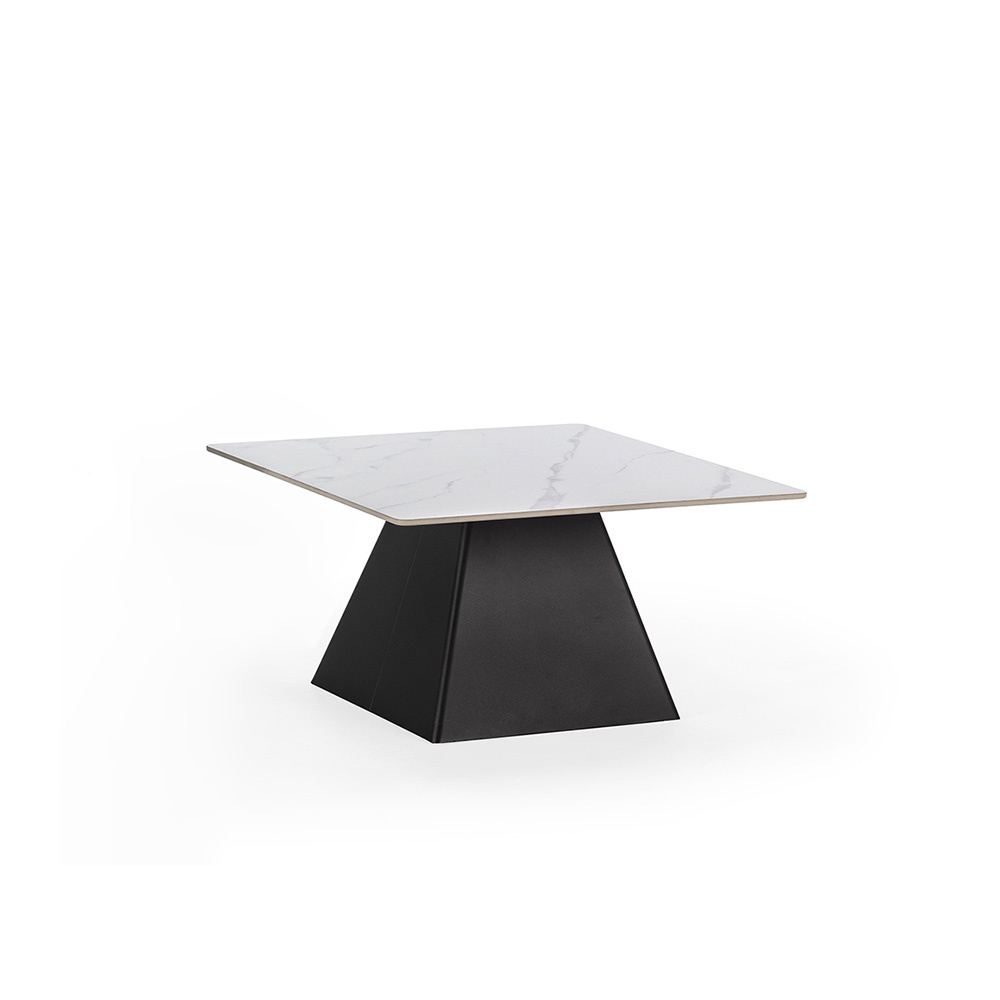 Quiet Object Masa de cafea neagra/alba din ceramica 80x80 cm Merve Quiet Object