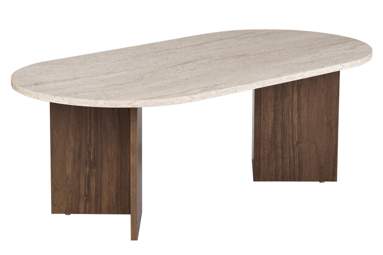 Accent Tables Masa dining bej/maro 60x119 cm Sable Nordure