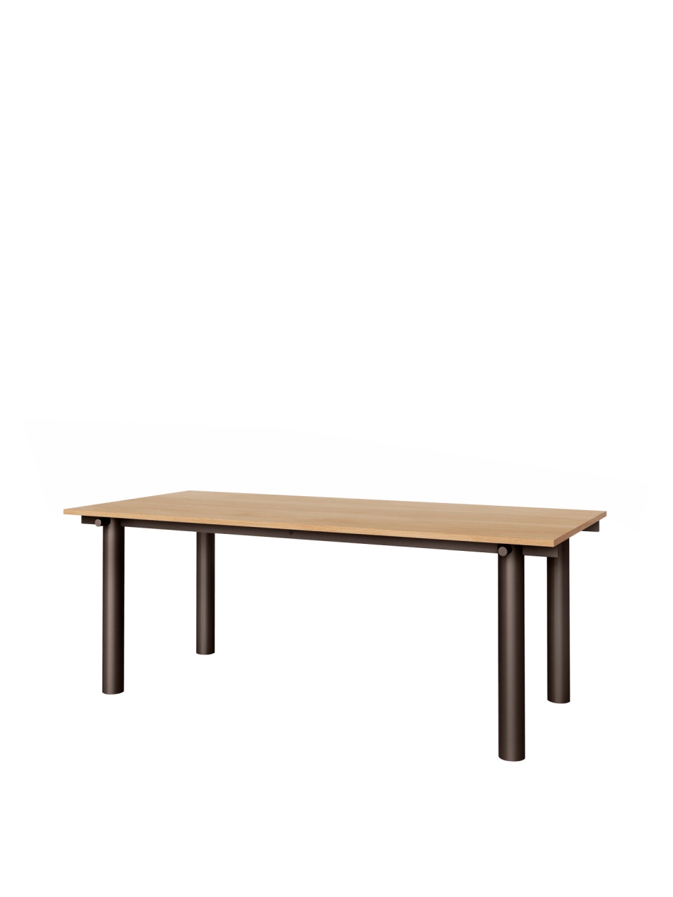 Masa dining maro deschis/negru din metal 90x200 cm Atura Ferm Living