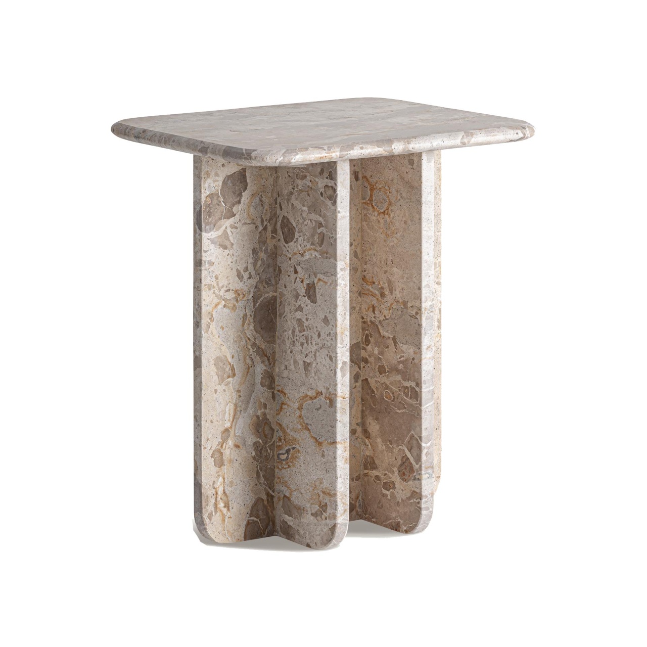 marmura granit travertin.preturi de fabrica Masa laterala bej din marmura 38x46 cm Swalmen Vical Home