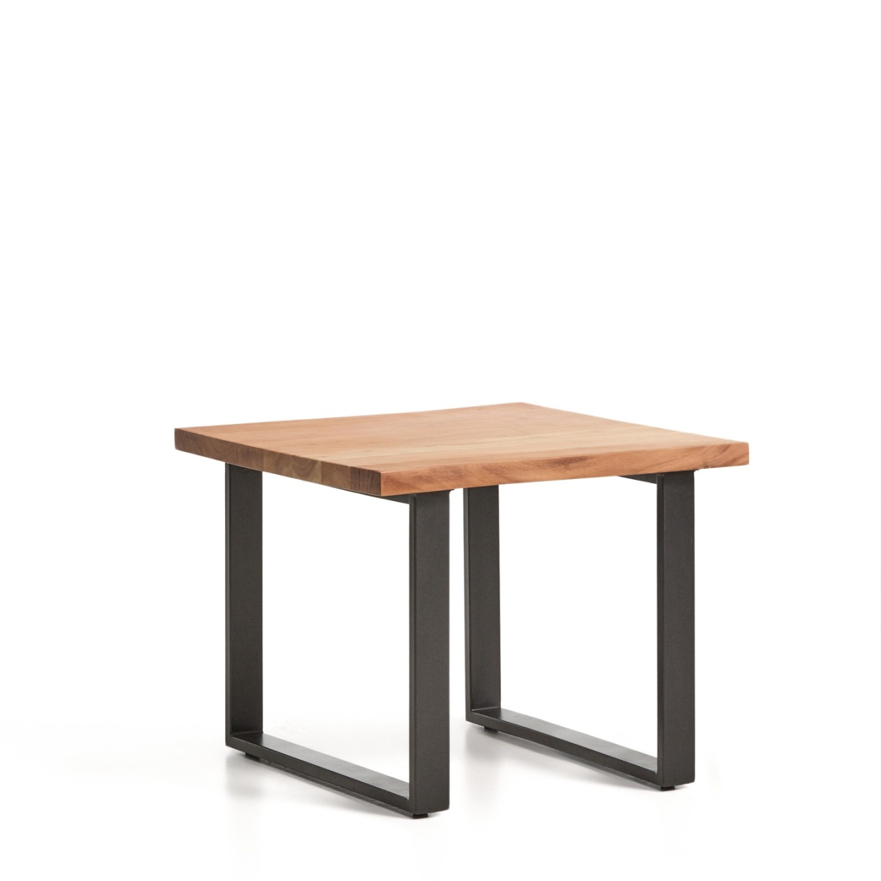 Accent Tables Masa laterala maro/neagra din lemn 65x65 cm Uxue Kave Home