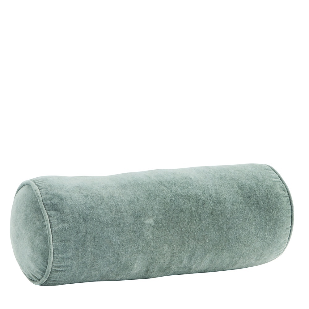 Throw Pillows Perna cilindrica albastra din catifea 20 cm Ando Madam Stoltz