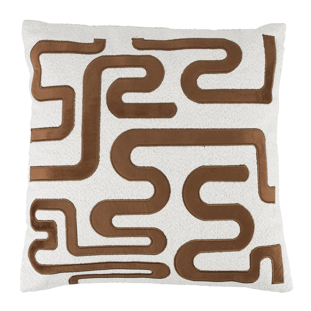 Throw Pillows Perna patrata maro/alba din fibre sintetice 40x40 cm Ayur Quiet Object