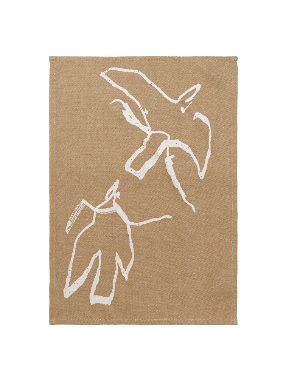 Kitchen Towels Prosop pentru bucatarie alb antic/maro din bumbac 50x70 cm Vuelo Ferm Living