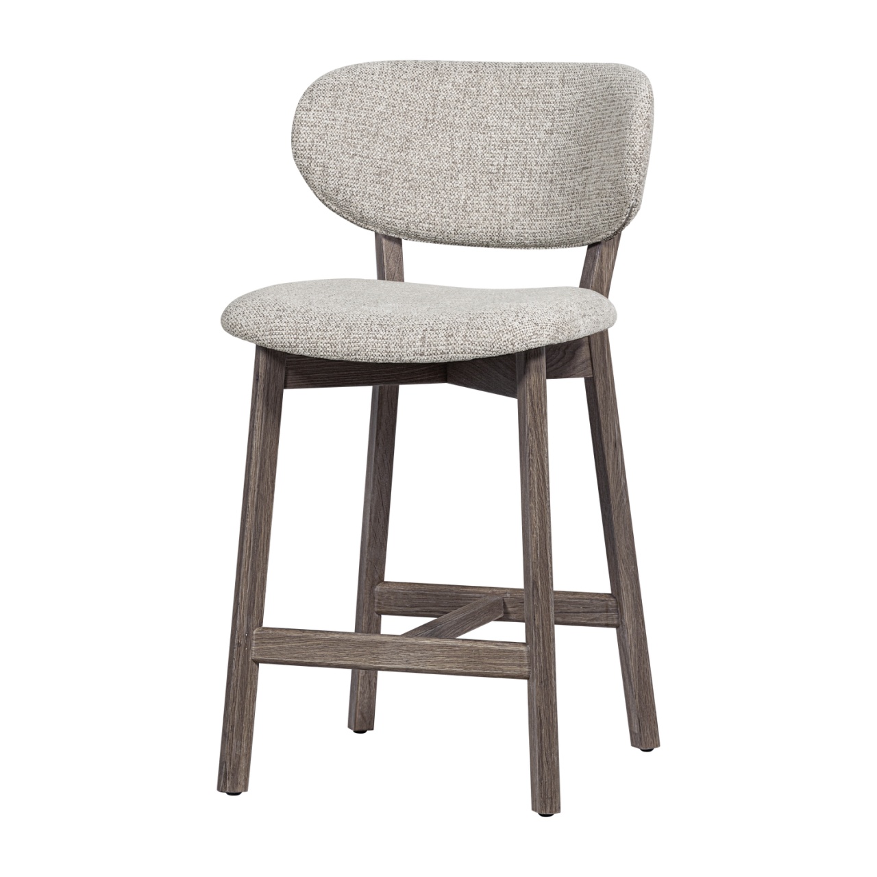 Chairs Scaun bar crem/maro inchis din textil Udar Woood