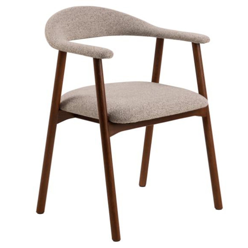 Quiet Object Scaun dining bej/maro inchis din textil Addi Monza Quiet Object