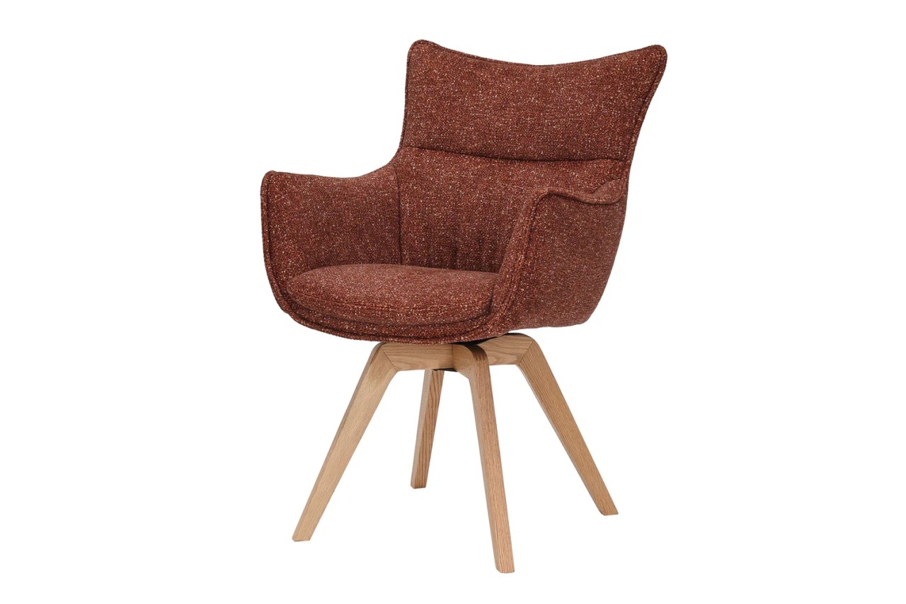 scaun ergonomice Scaun dining rotativ maro ruginiu din textil Vogue The Home Collection