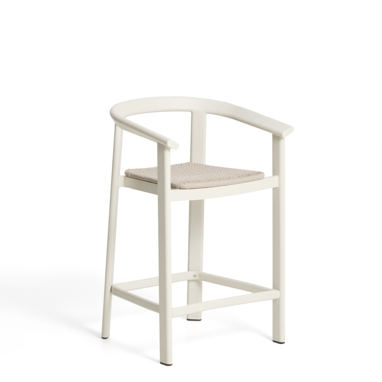 scaun bar albastru Scaun exterior bar ecru din metal Erice Kave Home