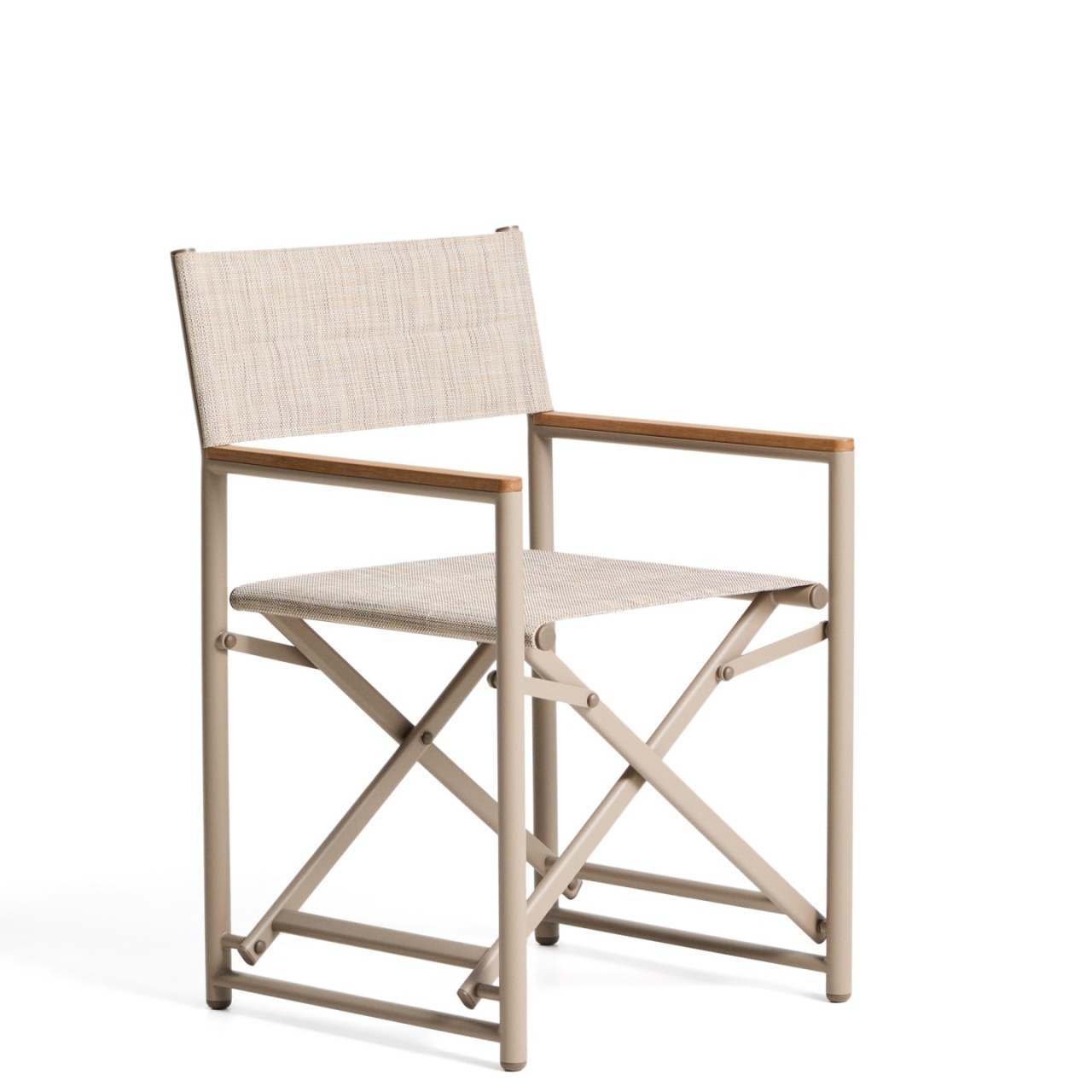 Outdoor Furniture Scaun pliabil exterior ecru din metal Tisno Kave Home