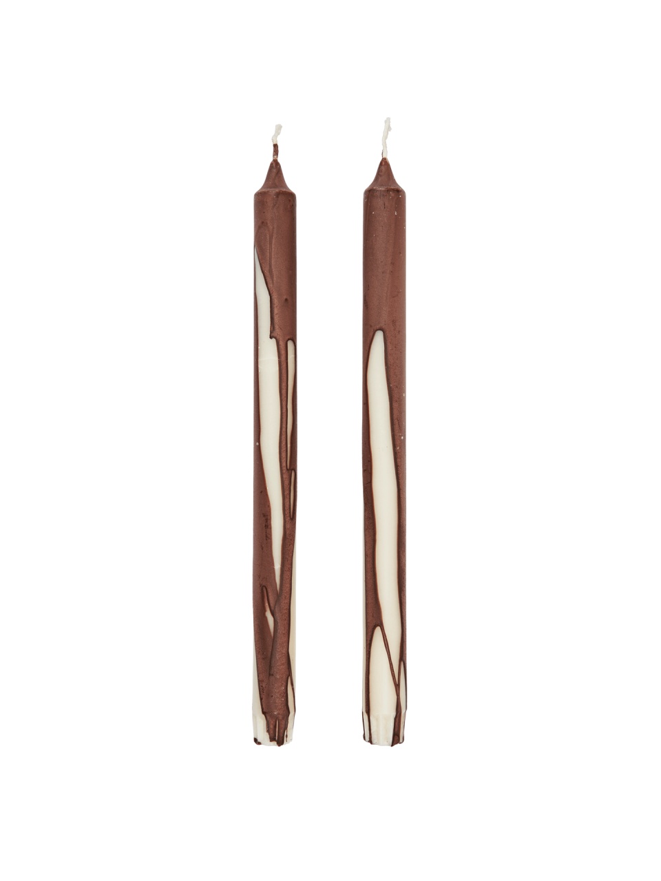 Candles Set 2 lumanari maro ciocolata din fibre naturale 30 cm Dryp Ferm Living