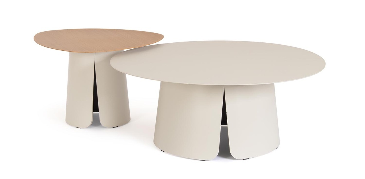 Set 2 mese de cafea maro/gri din metal Hayden Bizzotto