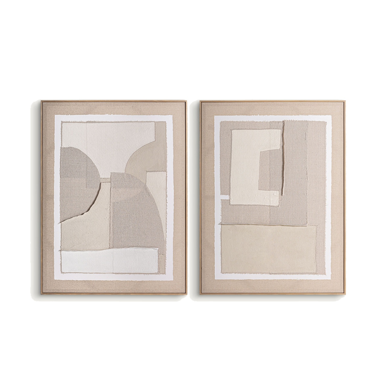 Posters, Prints, & Visual Artwork Set 2 tablouri maro/bej din fibre naturale 90x120 cm Daray Vical Home