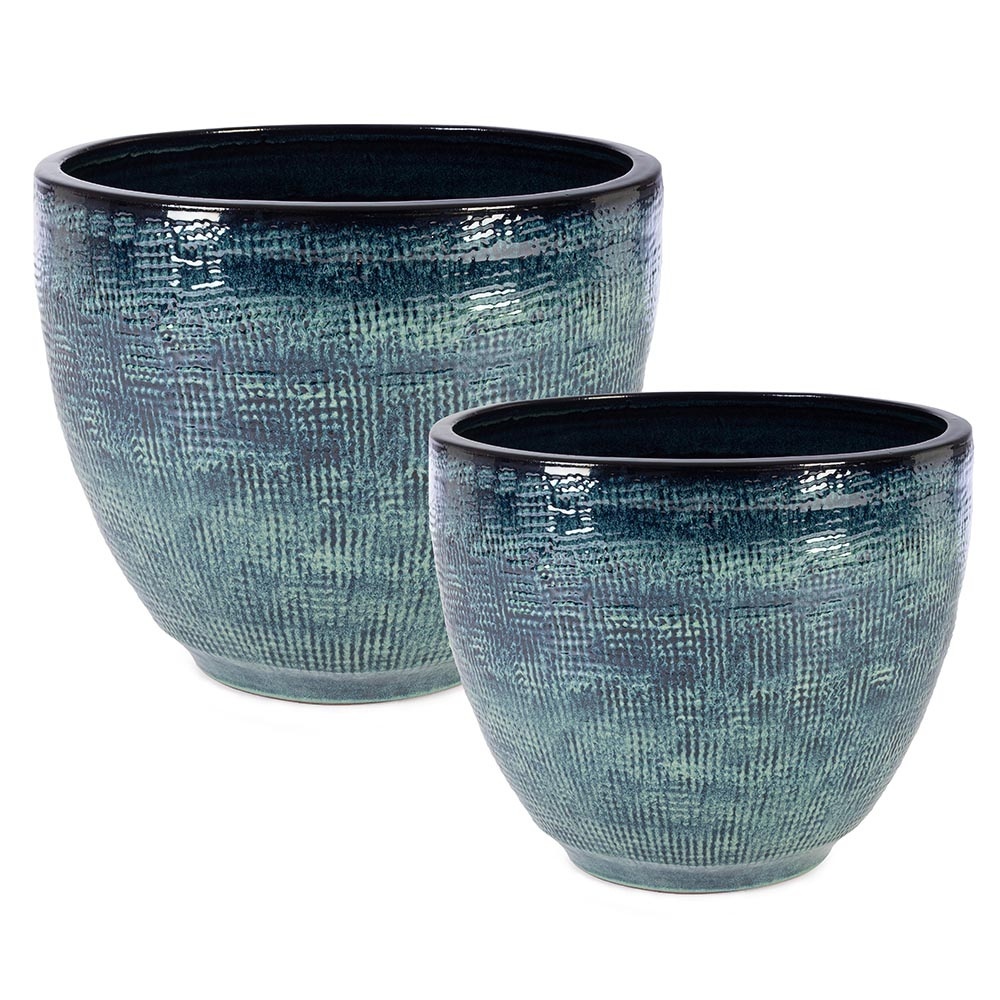 Vases Set 2 vaze albastre din ceramica Sawan Bizzotto