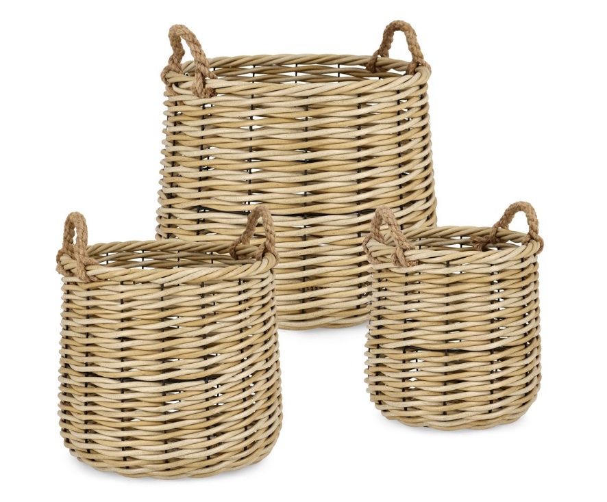 Baskets Set 3 cosuri maro din fibre sintetice Julen High Bizzotto