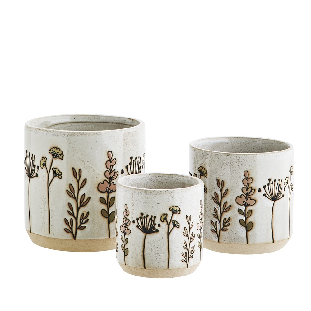 Pots & Planters Set 3 ghivece multicolore din ceramica Indys Madam Stoltz