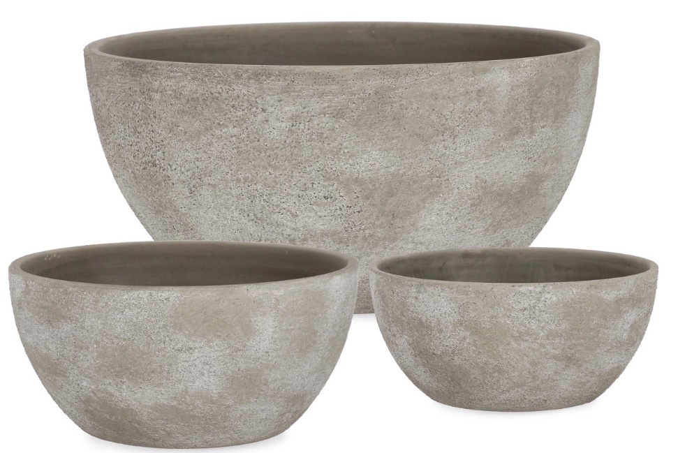 Bizzotto Set 3 vaze gri din ceramica Hector Low Bizzotto