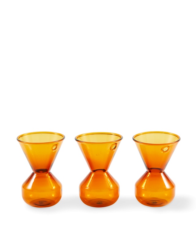 Vases Set 3 vaze ocru din sticla 9 cm Fat Neck Pols Potten