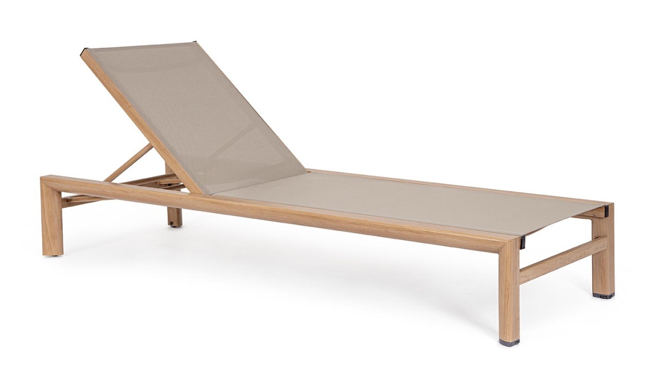sezlong portabil Sezlong maro/gri din metal Skipper Natural Bizzotto