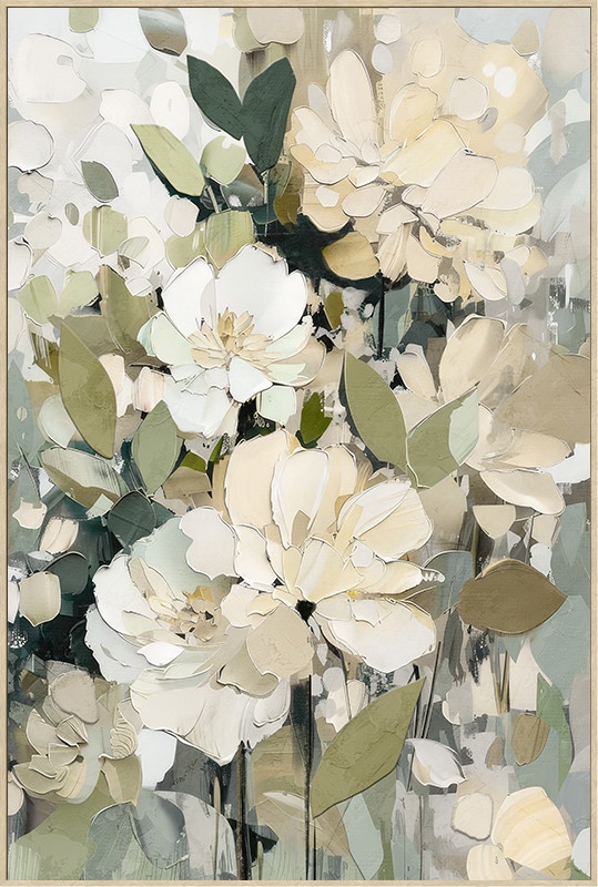 dormitor Tablou multicolor din canvas 80x120 cm White Flowers Ter Halle