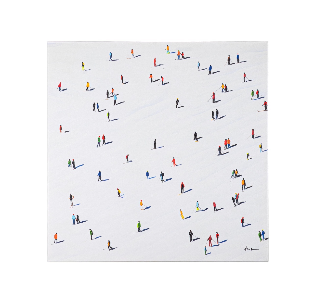 Posters, Prints, & Visual Artwork Tablou multicolor din fibre naturale 80x80 cm Figures 452 Bizzotto