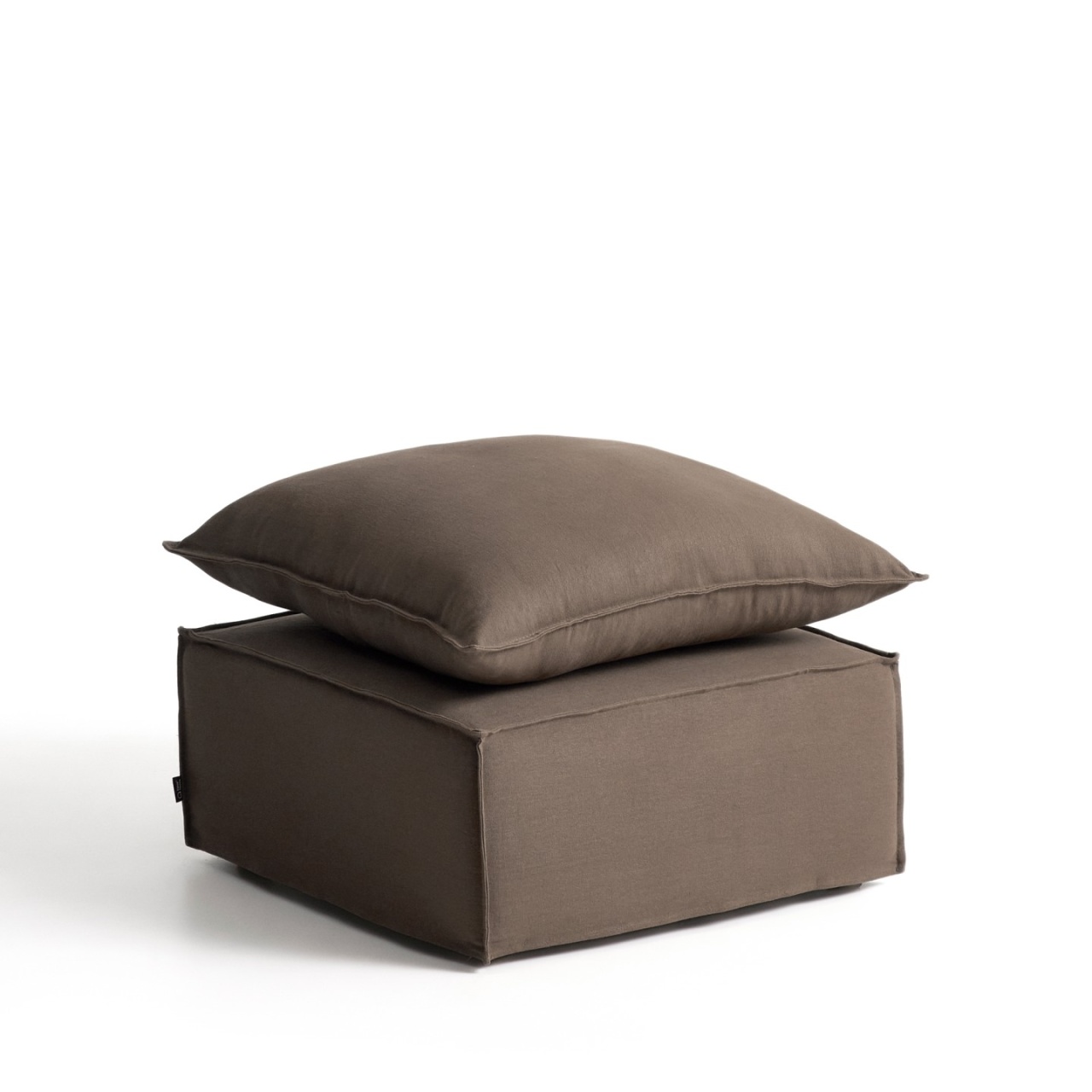 Ottomans Taburet pentru picioare grej din textil 80x80 cm Anarela Kave Home