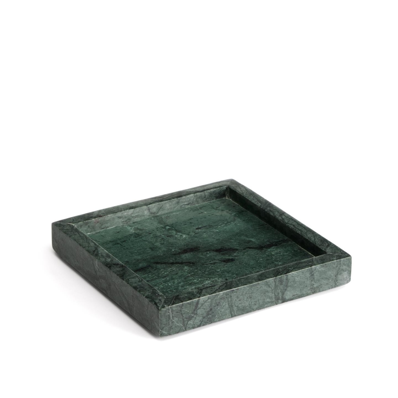 Tava decorativa verde din marmura 18x18 cm Serela Kave Home