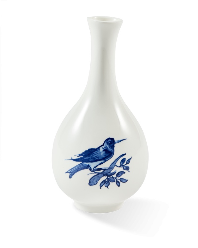 Vases Vaza alba/portocalie din ceramica 17 cm Small Bird Pols Potten