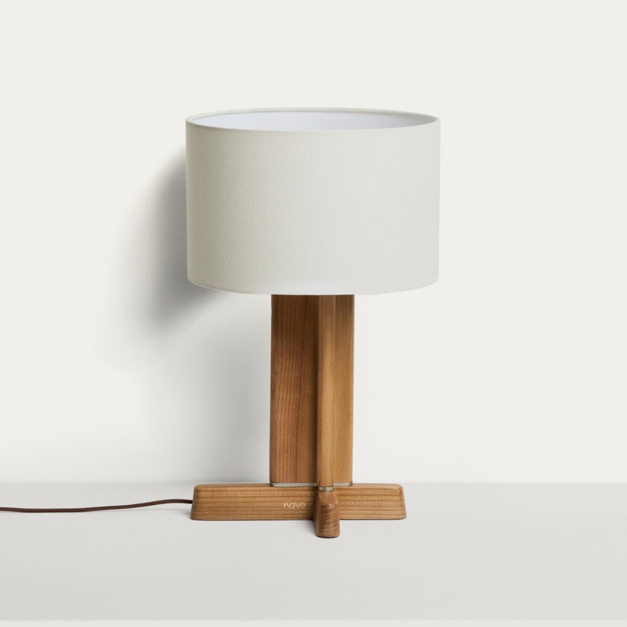 mobila Veioza alba/maro din metal 48 cm Niani Kave Home