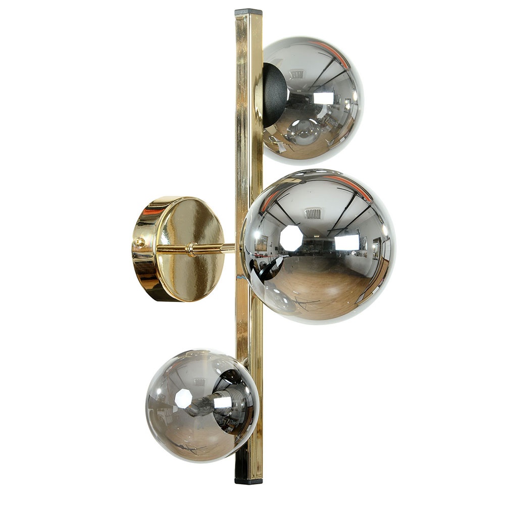 Wall Light Fixtures Aplica aurie/neagra din metal cu 3 becuri Serenity Zuma Line