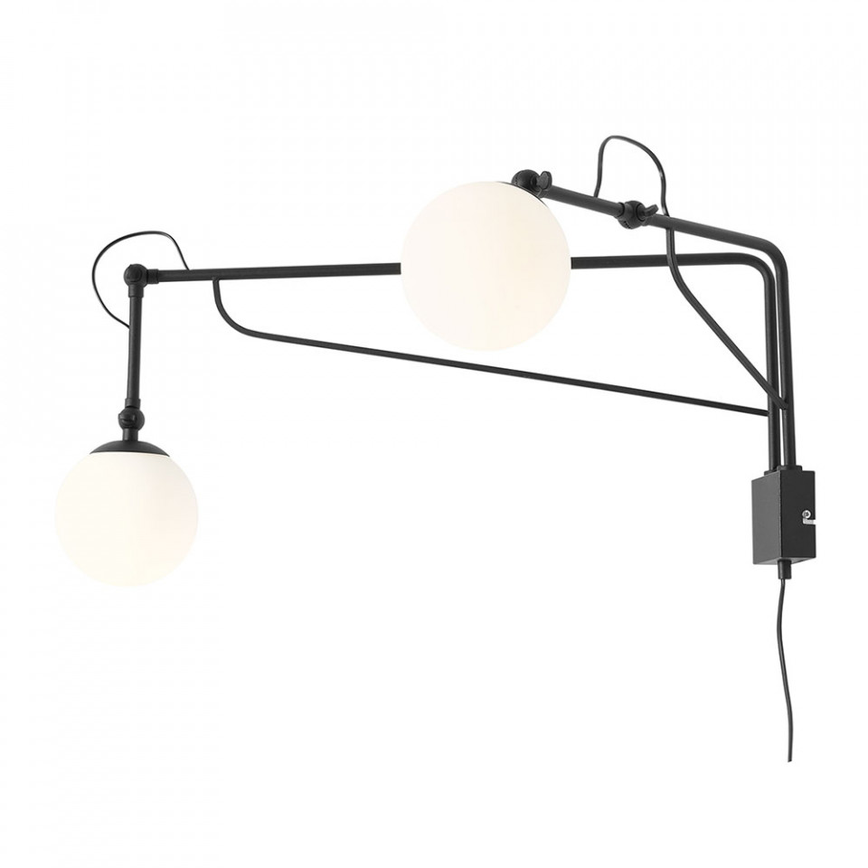 Quiet Object Aplica neagra/alba din metal cu 2 becuri Soho Avy Quiet Object