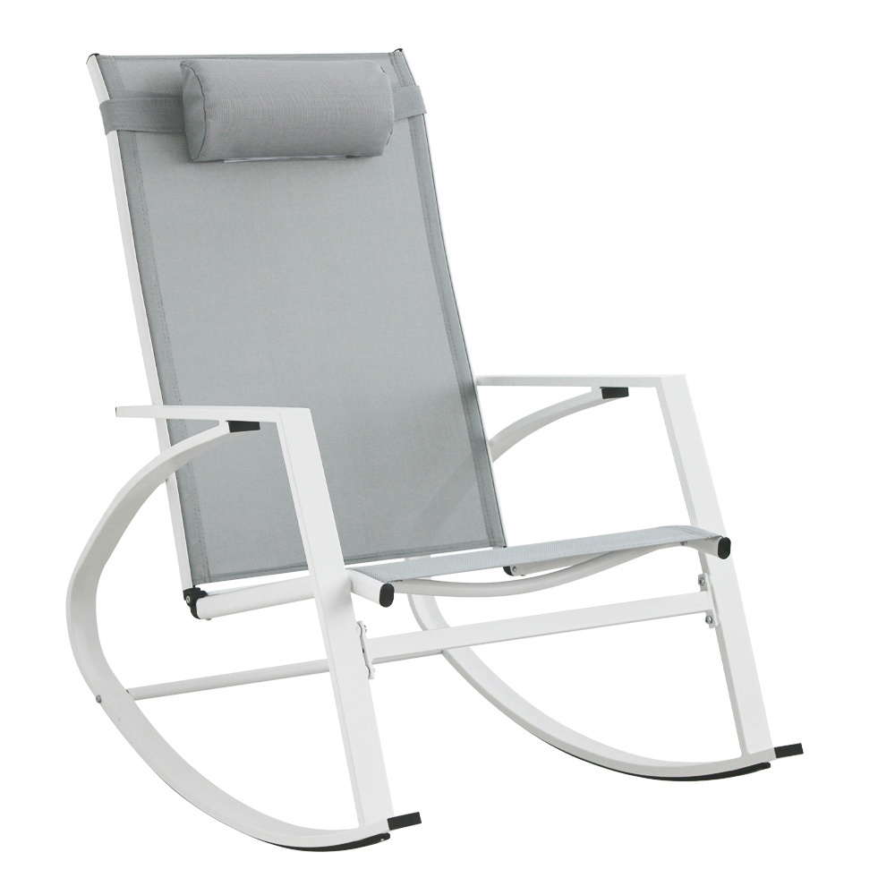 Outdoor Furniture Balansoar exterior gri/alb din textil Demid Bizzotto