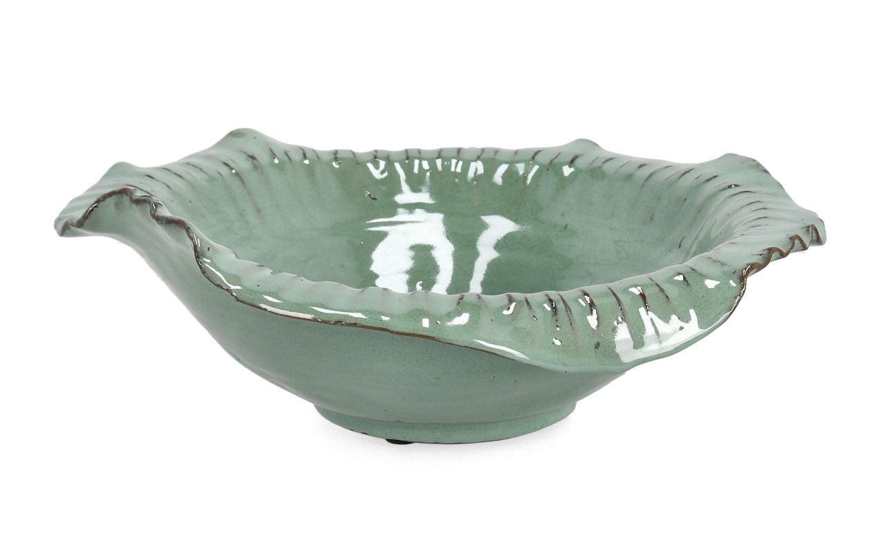 Decorative Bowls Bol decorativ verde din ceramica 35 cm Esma Bizzotto