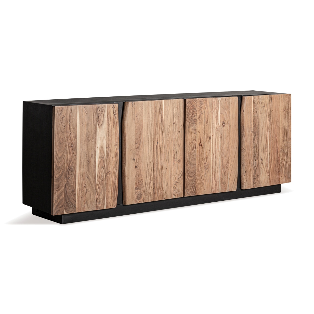 pilote 200/220 Bufet inferior maro/negru din lemn 220 cm Kerken Vical Home