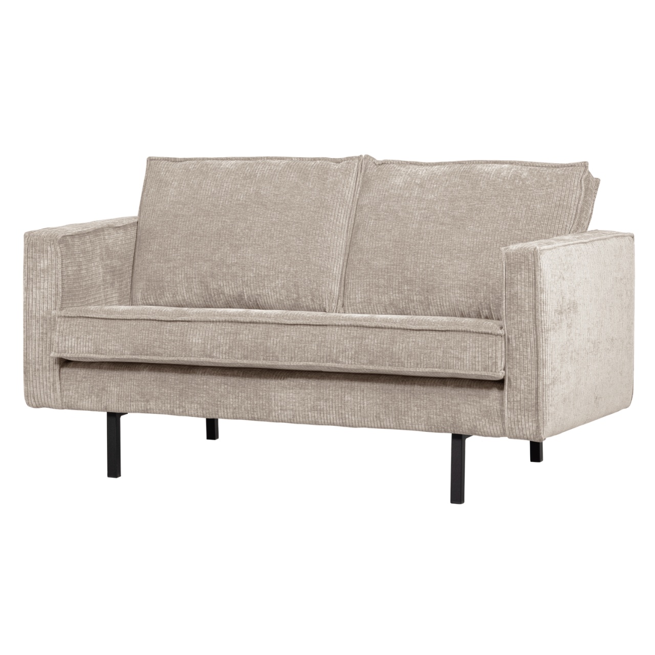Sofas Canapea ecru din textil pentru 2 persoane Rodeo Rib Woood