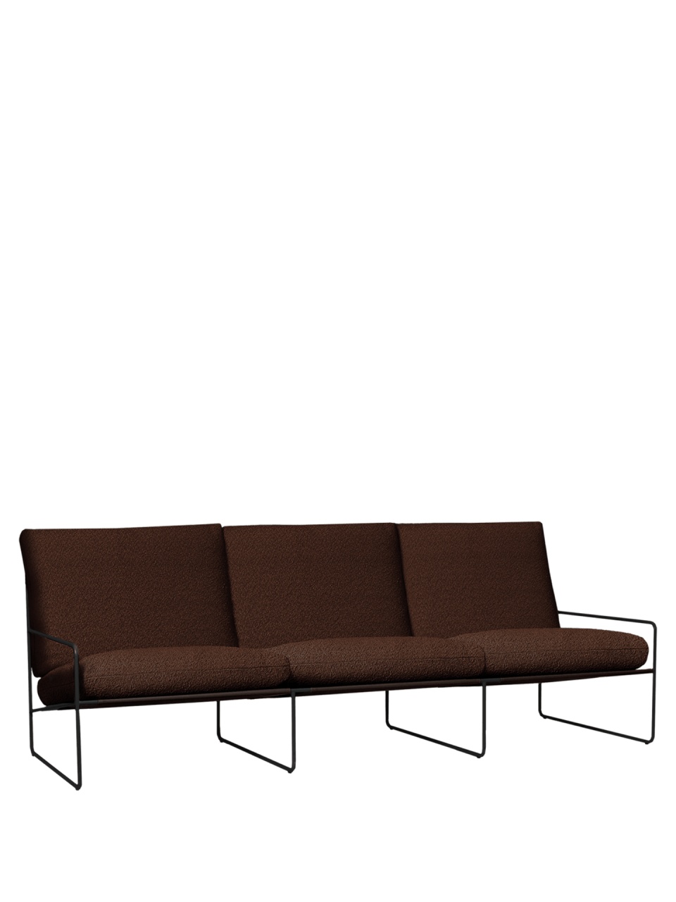 Outdoor Sofas Canapea exterior maro/neagra din textil pentru 3 persoane Desert Boucle Ferm Living
