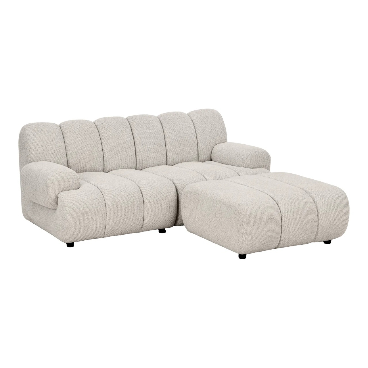 House Nordic Canapea modulara cu colt bej din textil 2,5 persoane Taza Right House Nordic